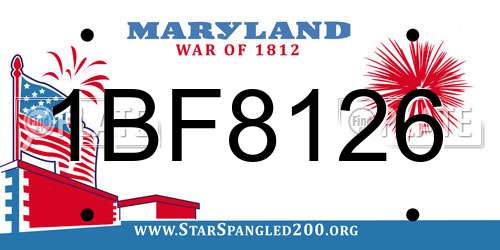 1BF8126 Maryland License Plate