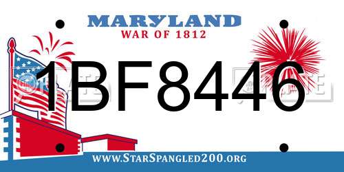 1BF8446 Maryland License Plate