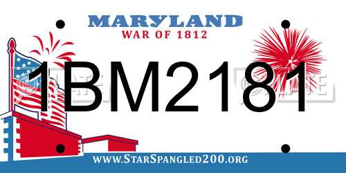1BM2181 Maryland License Plate
