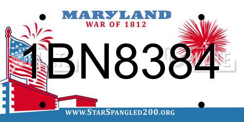 1BN8384 Maryland License Plate