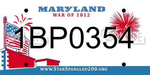 1BP0354 Maryland License Plate
