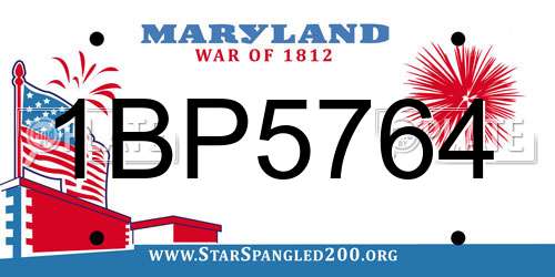 1BP5764 Maryland License Plate