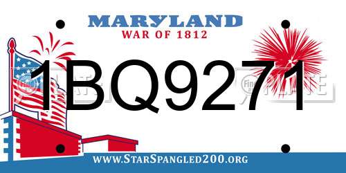 1BQ9271 Maryland License Plate