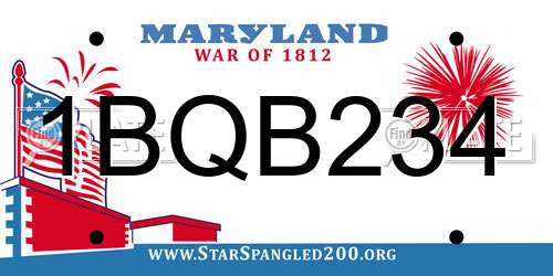 1BQB234 Maryland License Plate
