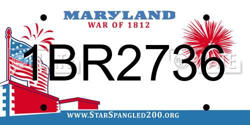 1BR2736 Maryland License Plate