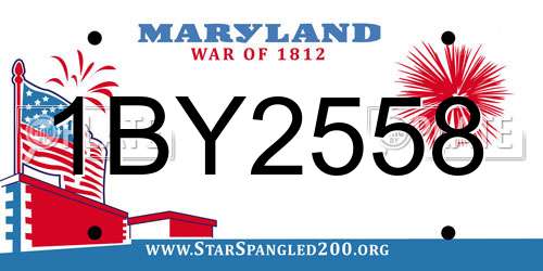 1BY2558 Maryland License Plate