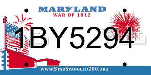 1BY5294 Maryland License Plate