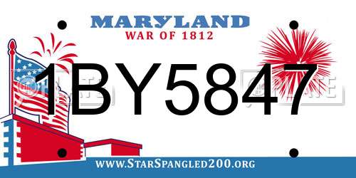 1BY5847 Maryland License Plate