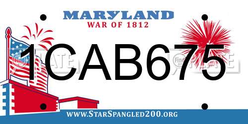 1CAB675 Maryland License Plate