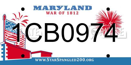 1CB0974 Maryland License Plate