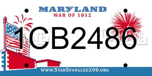 1CB2486 Maryland License Plate