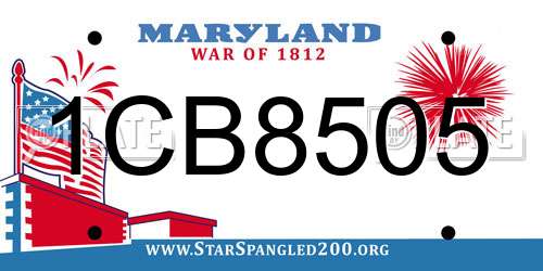 1CB8505 Maryland License Plate