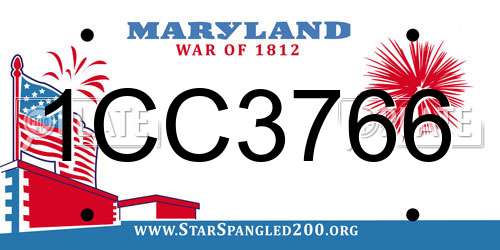 1CC3766 Maryland License Plate