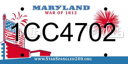 1CC4702 Maryland License Plate
