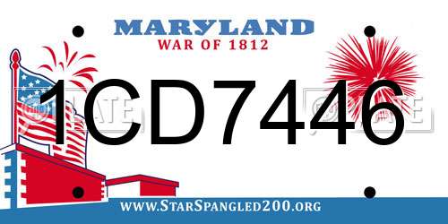 1CD7446 Maryland License Plate