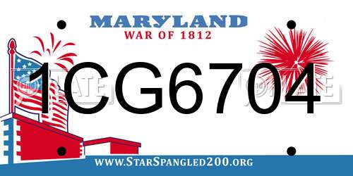 1CG6704 Maryland License Plate