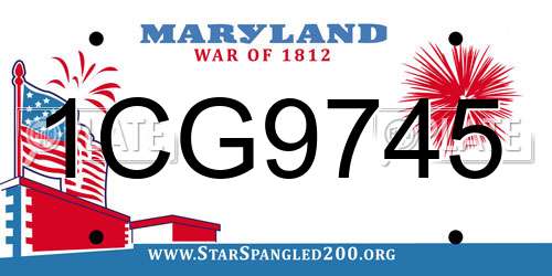 1CG9745 Maryland License Plate