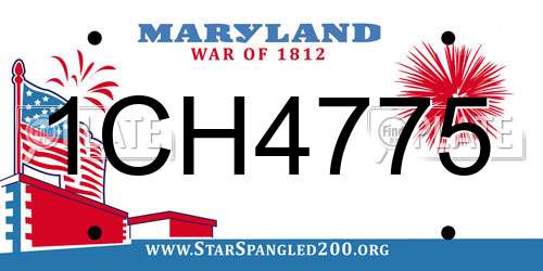 1CH4775 Maryland License Plate