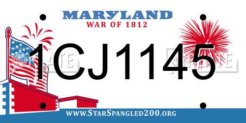 1CJ1145 Maryland License Plate
