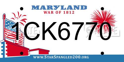 1CK6770 Maryland License Plate