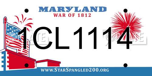 1CL1114 Maryland License Plate