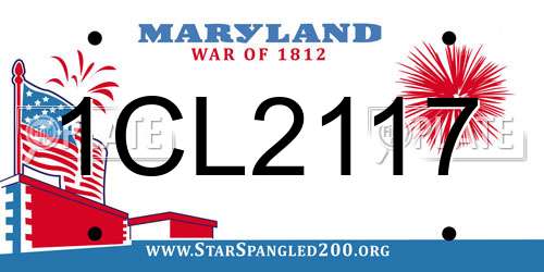 1CL2117 Maryland License Plate