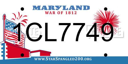 1CL7749 Maryland License Plate