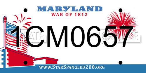 1CM0657 Maryland License Plate