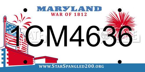 1CM4636 Maryland License Plate