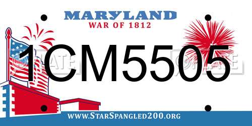 1CM5505 Maryland License Plate