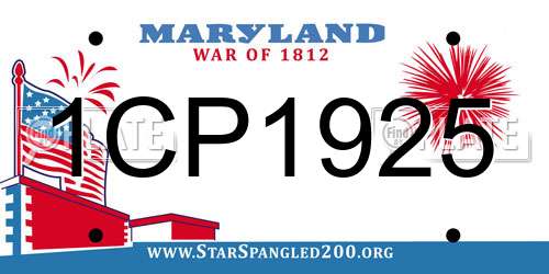 1CP1925 Maryland License Plate