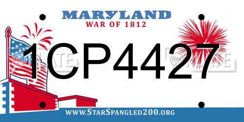 1CP4427 Maryland License Plate
