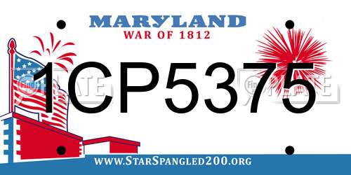 1CP5375 Maryland License Plate