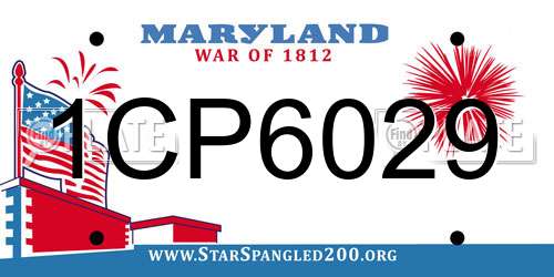 1CP6029 Maryland License Plate