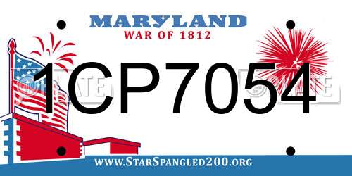 1CP7054 Maryland License Plate