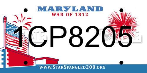 1CP8205 Maryland License Plate