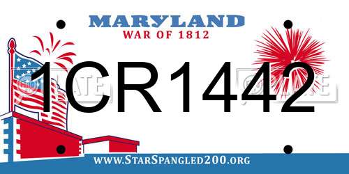 1CR1442 Maryland License Plate