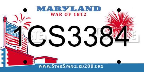1CS3384 Maryland License Plate