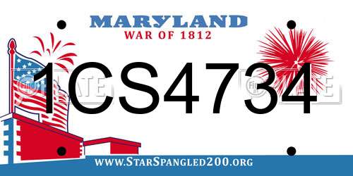 1CS4734 Maryland License Plate
