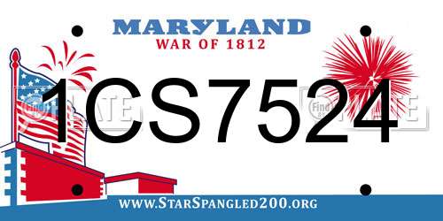 1CS7524 Maryland License Plate