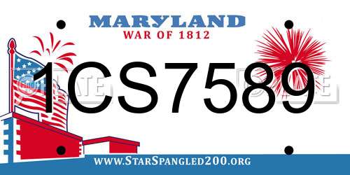 1CS7589 Maryland License Plate
