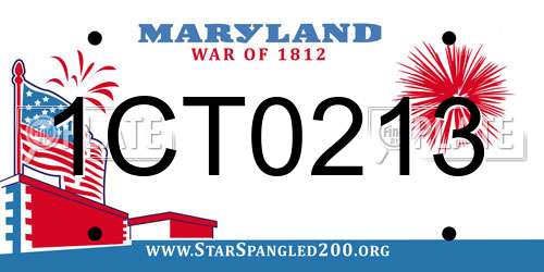1CT0213 Maryland License Plate