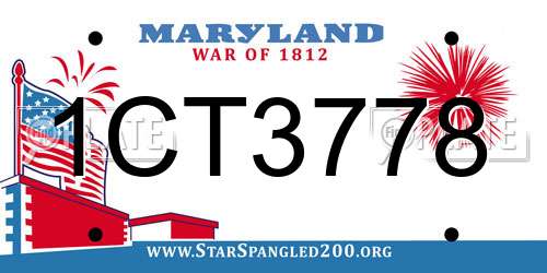 1CT3778 Maryland License Plate