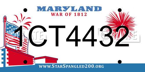 1CT4432 Maryland License Plate