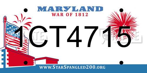 1CT4715 Maryland License Plate