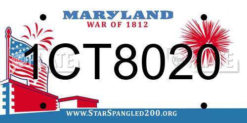 1CT8020 Maryland License Plate