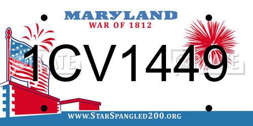 1CV1449 Maryland License Plate