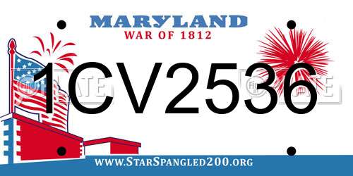 1CV2536 Maryland License Plate