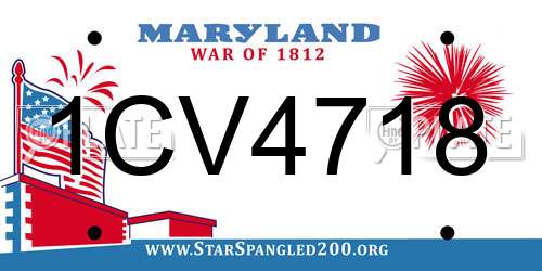 1CV4718 Maryland License Plate