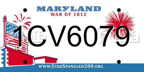 1CV6079 Maryland License Plate